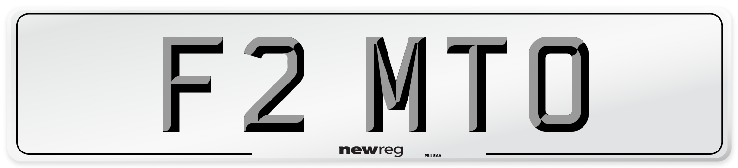 F2 MTO Number Plate from New Reg